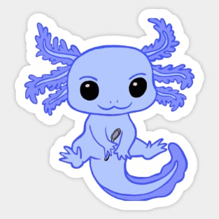 Spoonie Axolotl (Blue) Sticker